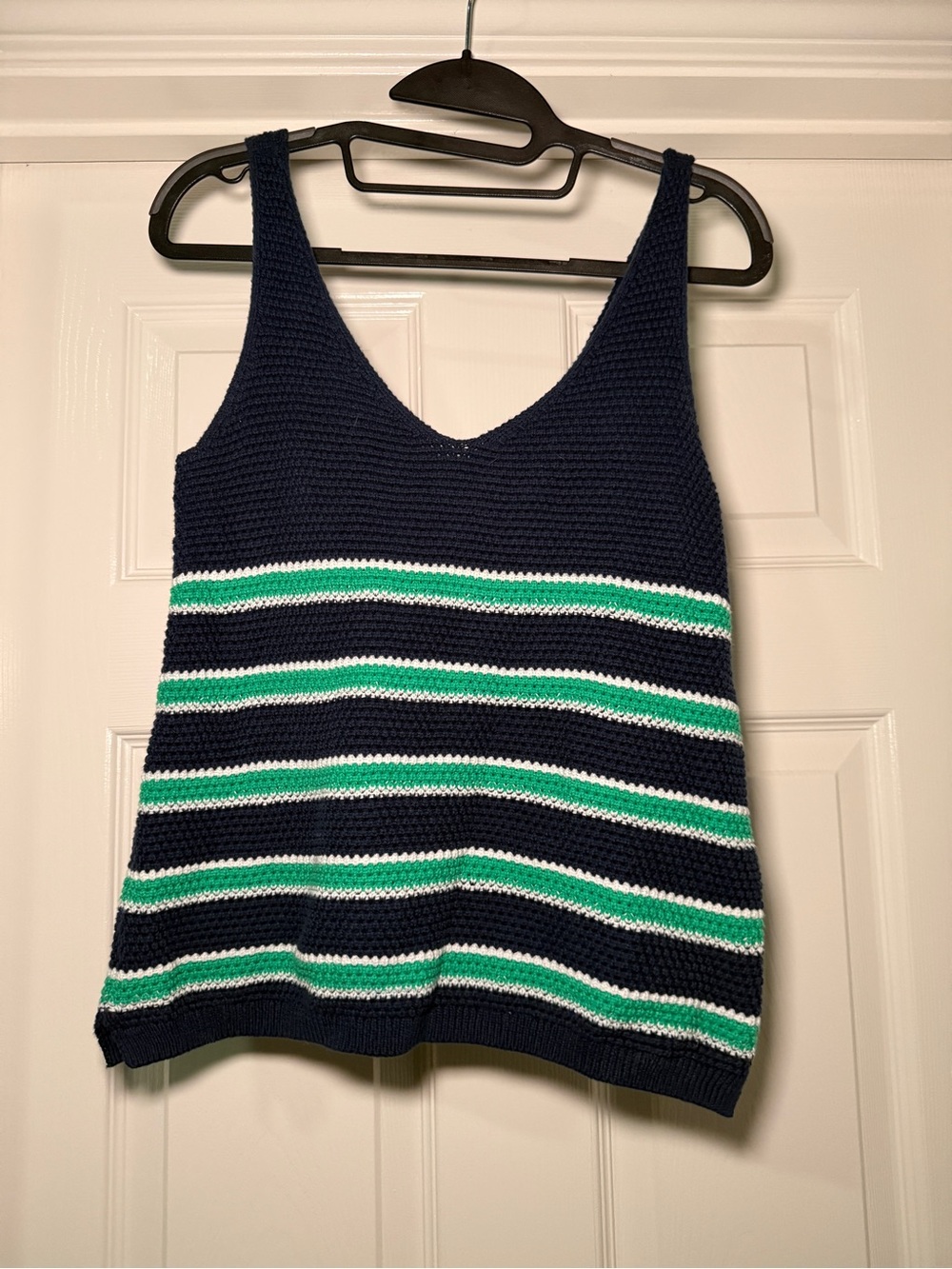 Womens Knit Sleeveless Tank Blouse Coastal Preppy Cotton XS